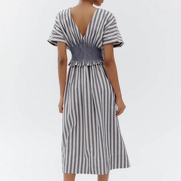 By Anthropologie V-Neck Zip-Front Midi Dress - Picture 4 of 4